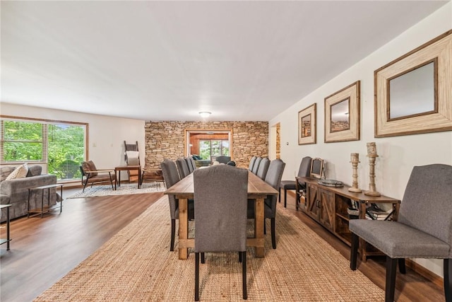 186 Lake Road Ln, Middlecreek Twp, PA 15557 - dining space with plenty of natural light and wood finished floors