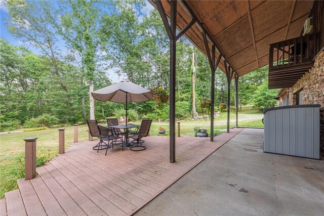 186 Lake Road Ln, Middlecreek Twp, PA 15557 - view of patio / terrace with outdoor dining space and a deck