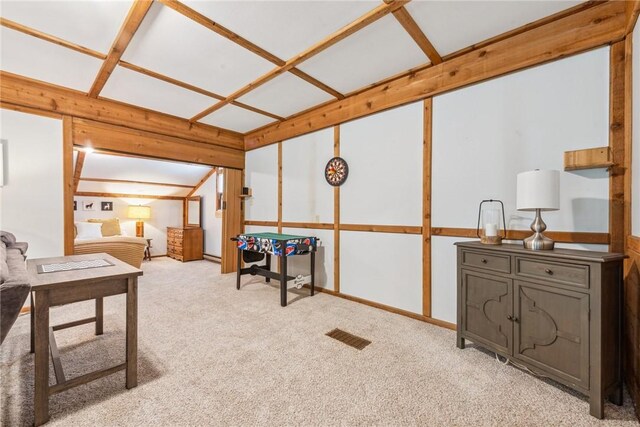 186 Lake Road Ln, Middlecreek Twp, PA 15557 - game room with light carpet and visible vents