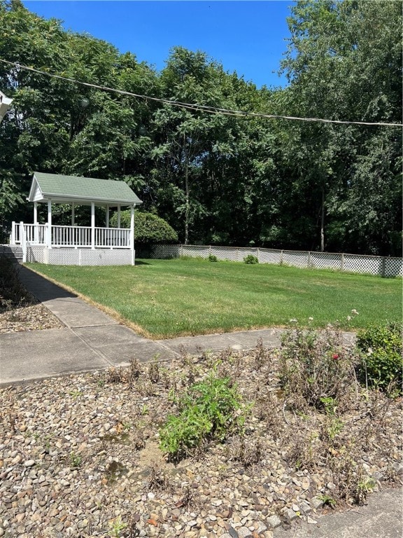 view of yard featuring a gazebo