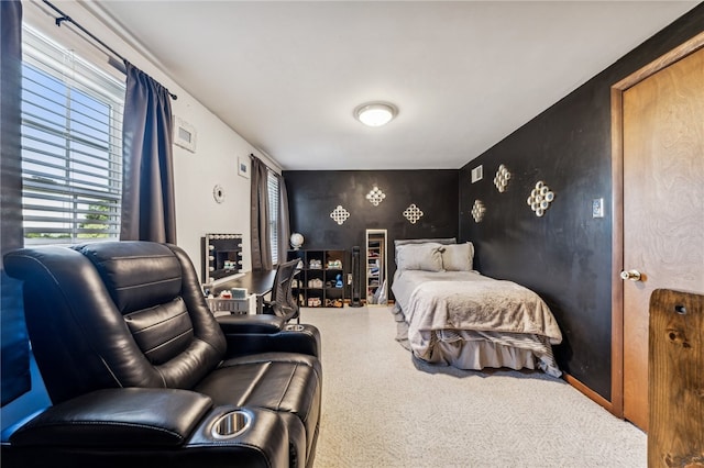 bedroom with carpet floors