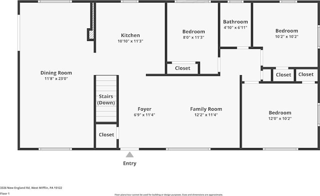 3326 New England Rd, West Mifflin, PA 15122 - property floor plan