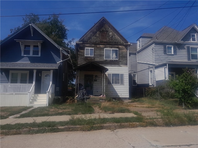 view of front facade featuring covered porch