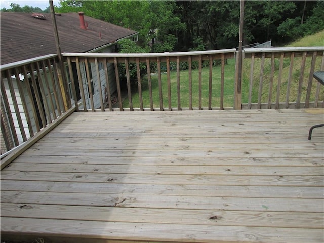 deck with a yard