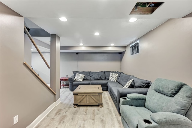 living room featuring wood-type flooring