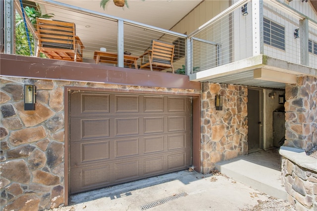 view of garage