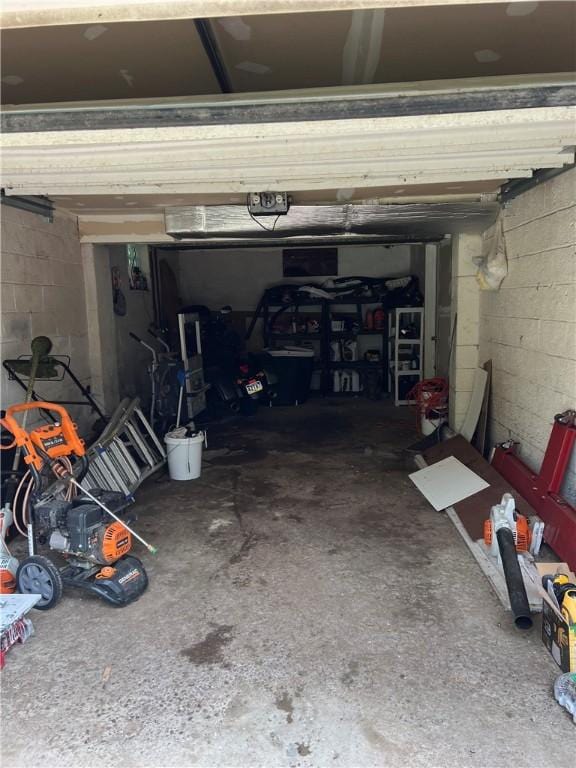 view of garage