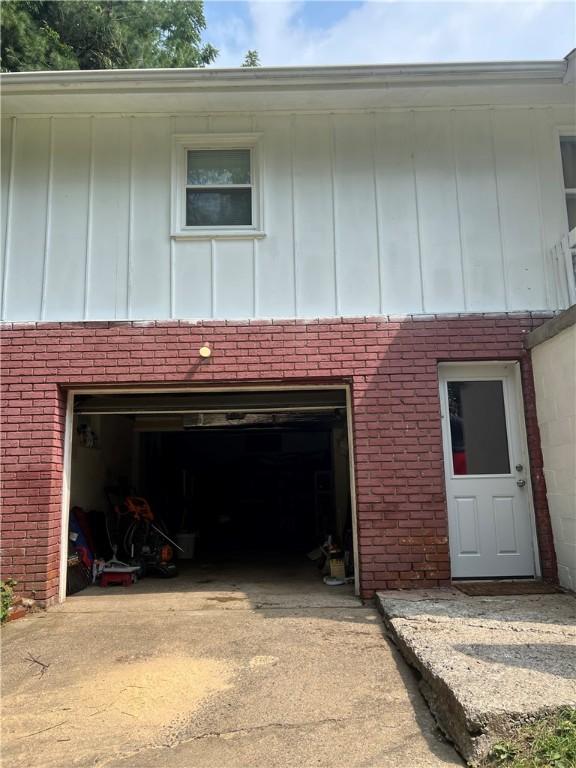 view of garage