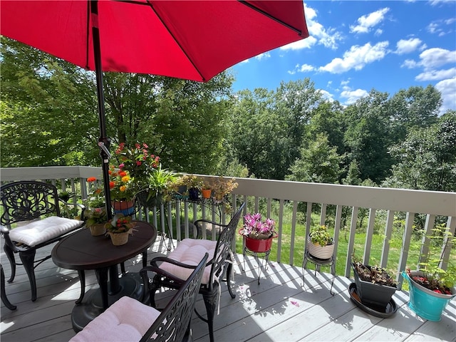 view of wooden deck