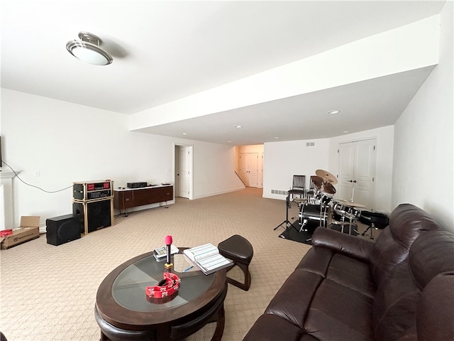 view of carpeted living room