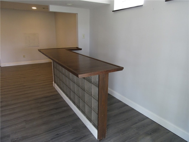 interior space featuring dark wood-type flooring