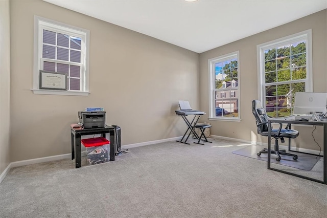 view of carpeted office