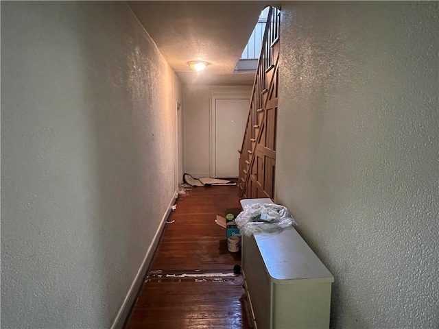 hallway featuring dark hardwood / wood-style floors