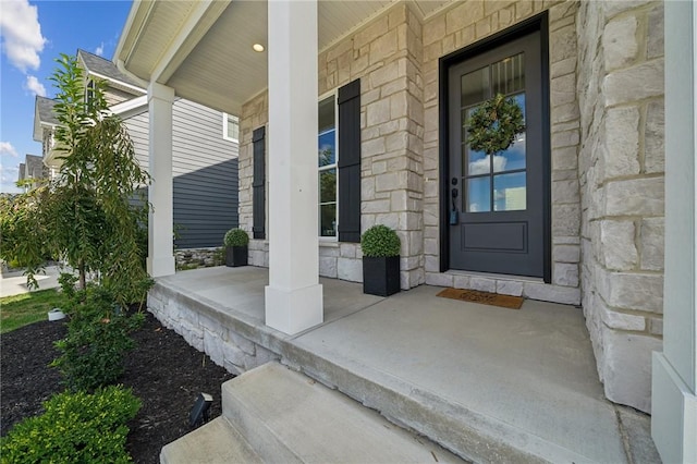 property entrance with a porch