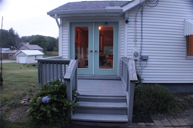 entrance to property with french doors