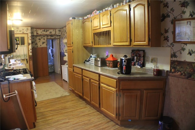 kitchen with light wood-type flooring