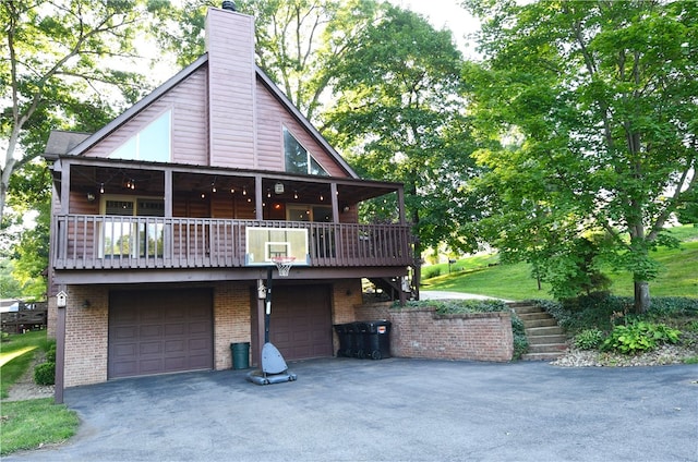 exterior space featuring a garage