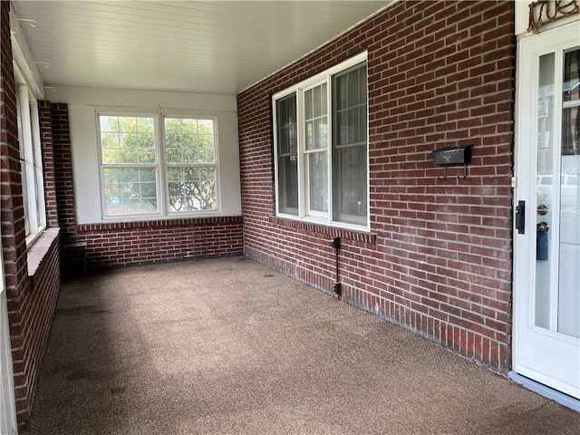 view of unfurnished sunroom