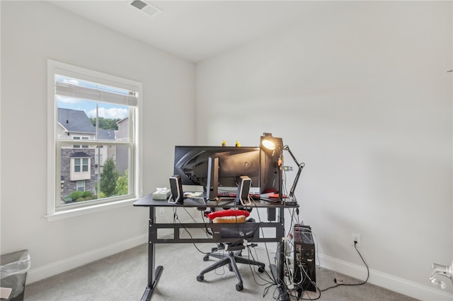 view of carpeted office