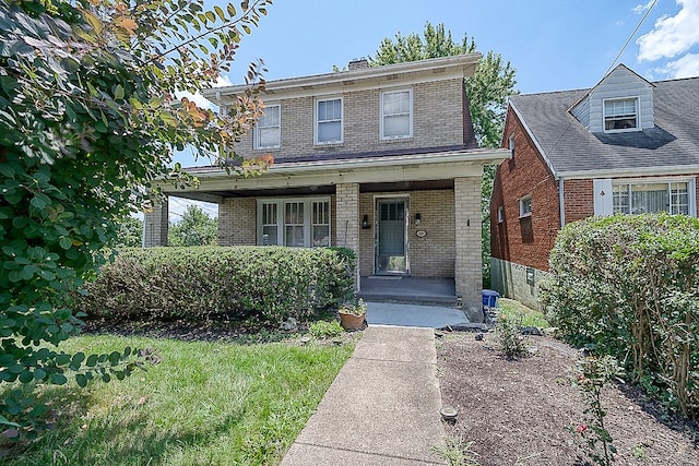 view of front of property featuring a porch