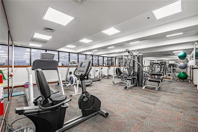 workout area with carpet