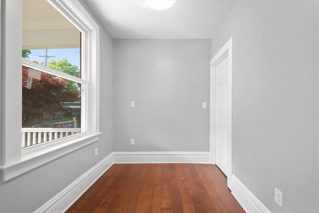 empty room featuring wood-type flooring