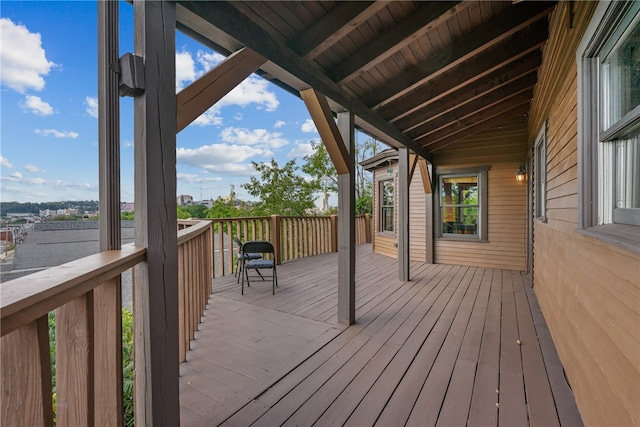 view of wooden deck