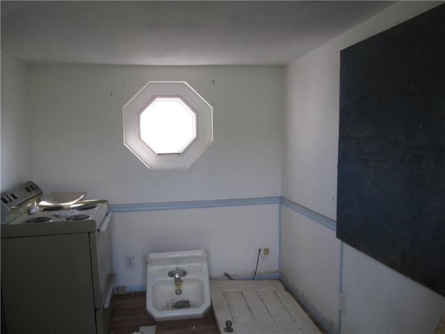 washroom with wood-type flooring