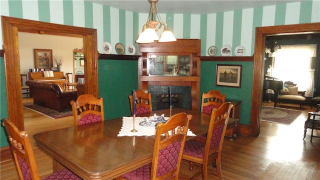 dining area featuring hardwood / wood-style flooring