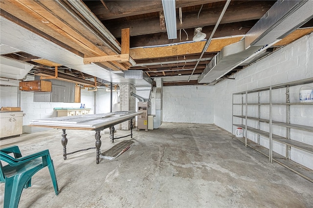 basement with pool table