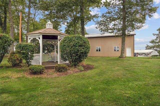 view of yard featuring a gazebo