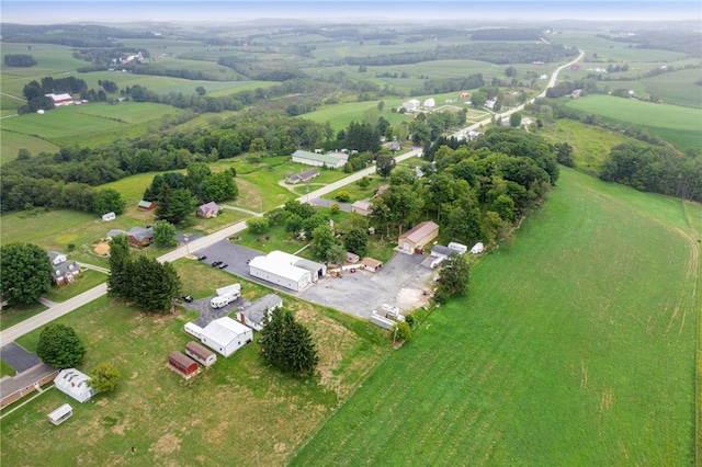 aerial view featuring a rural view