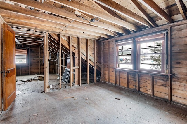 misc room featuring vaulted ceiling