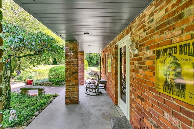 view of patio with a porch