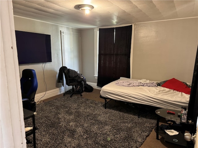 bedroom featuring carpet