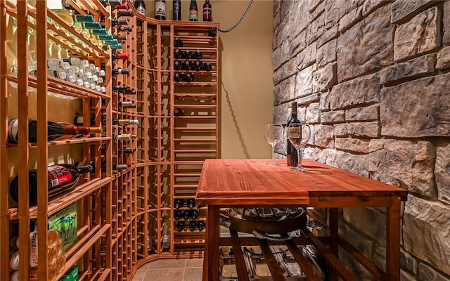 wine cellar featuring tile patterned flooring