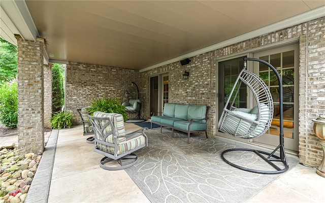 view of patio with an outdoor living space