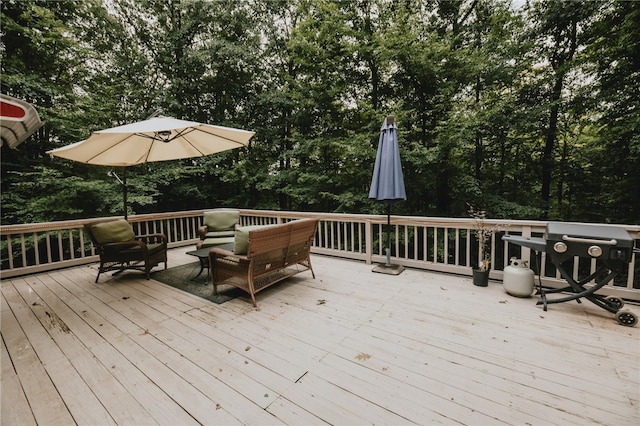 deck featuring an outdoor hangout area