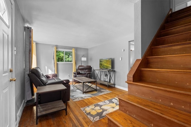 living room featuring hardwood / wood-style flooring