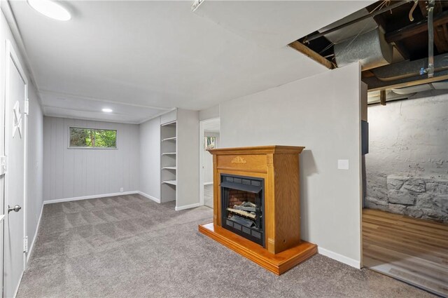 unfurnished living room with light hardwood / wood-style floors