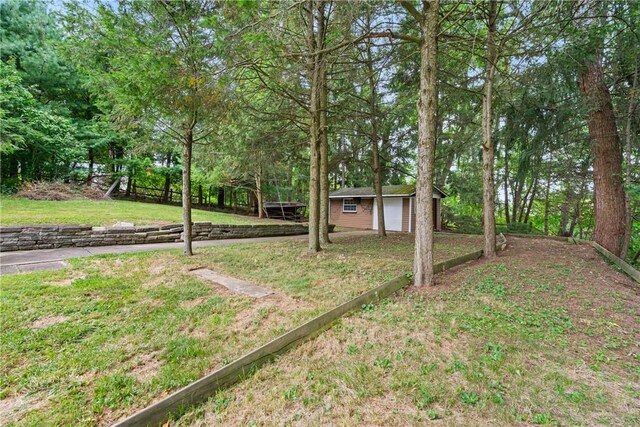 view of yard featuring an outbuilding