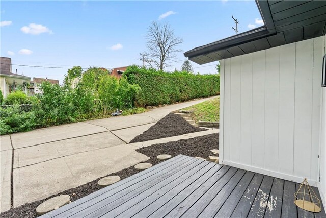 wooden deck featuring a patio