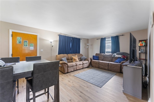 living room featuring light hardwood / wood-style floors