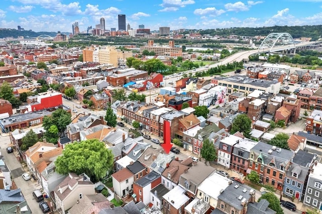 aerial view featuring a city view