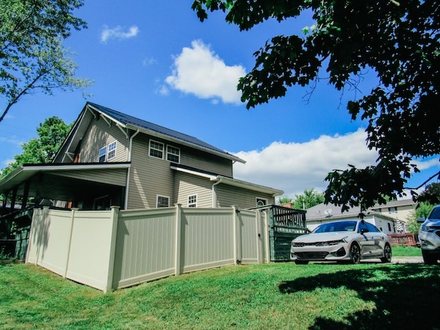 exterior space with a yard