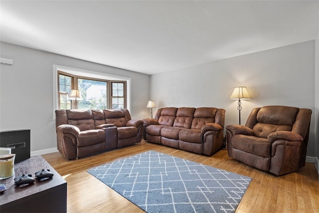 living room featuring light hardwood / wood-style floors