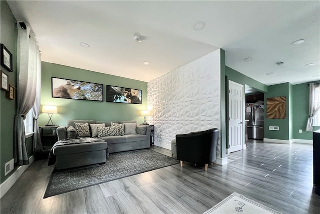 living room featuring hardwood / wood-style floors