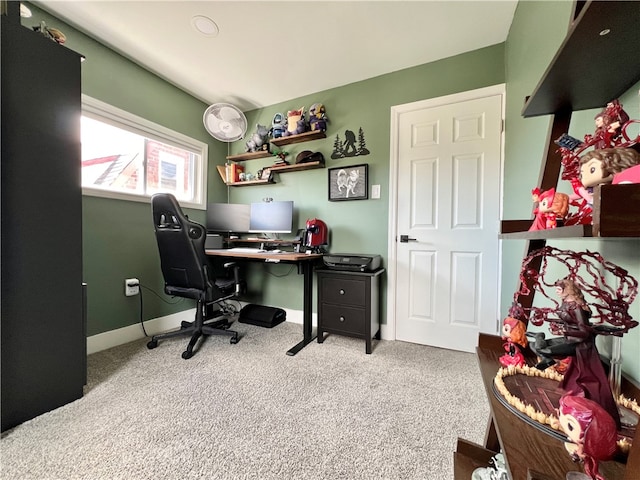 office with light colored carpet