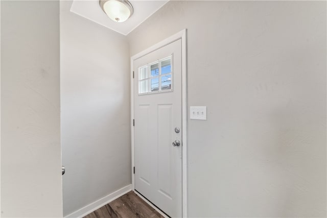 foyer featuring dark wood-type flooring