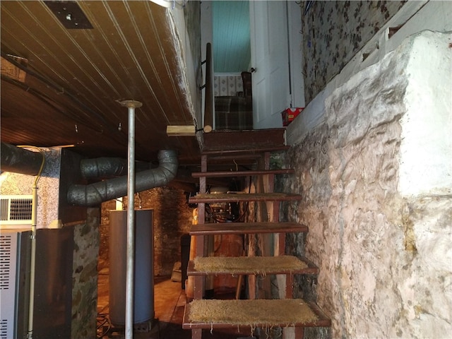 stairs with water heater